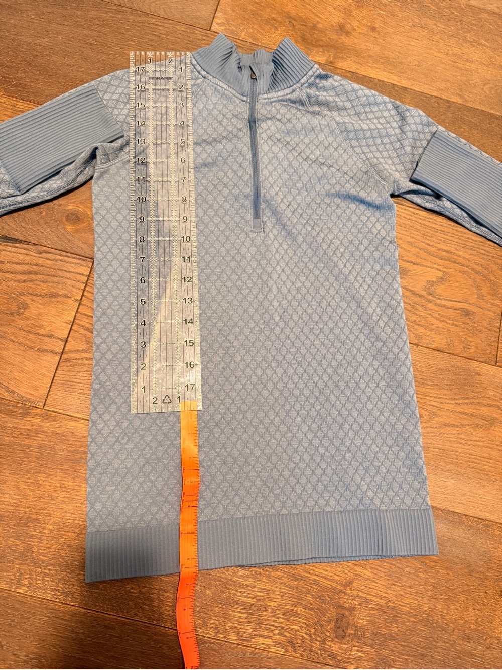 lululemon Slate Blue Rest Less Quilted Half-Zip Mock Neck Sweater - Picture 7 of 10
